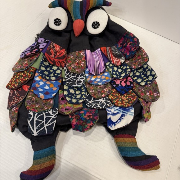 The Royal collection Handbags - Owl Backpack/ Bag/ Purse-Child 14"x15" Drawstring The Collection Royal Patchwork